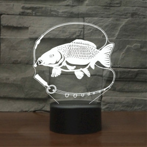 Lumière de nuit décorative créative 3D LED de base noire de pêche, USB avec la version de bouton tactile SH6253516-20