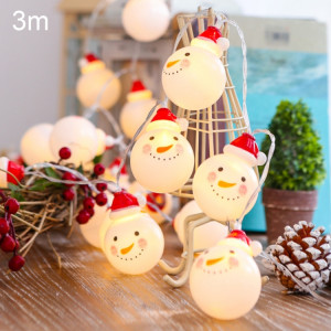 3m bonhomme de neige LED vacances guirlande lumineuse, 20 LEDs USB Plug Warm Warm Fairy Lampe décorative pour Noël, fête, chambre à coucher (Warm White) SH37WW915-20