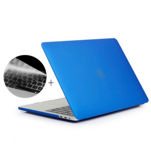 ENKAY Hat-Prince 2 en 1 Coque de protection en plastique dur givré + Version Europe Ultra-mince TPU Protecteur de clavier pour 2016 MacBook Pro 13,3 pouces avec barre tactile (A1706) (Bleu foncé) SE601D1902-20