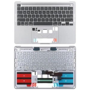 Pour MacBook Pro Retina 13 pouces A2289 2020 C-side Cover + US Edition Key Board (argent) SH518S1359-20