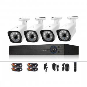 Système de DVR de surveillance A4B3 / Kit 4CH 1080N et caméra de vidéosurveillance CCTV HD étanche 720P 1.0MP, vision nocturne infrarouge de soutien et P2P & QR Code Scan Remote Access (blanc) SH060W1000-20