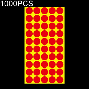 Étiquette de marque d'autocollant de marque colorée auto-adhésive de forme ronde de 1000 pièces (rouge) SH058R537-20