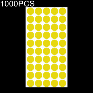 Étiquette de marque d'autocollant de marque colorée auto-adhésive de forme ronde de 1000 PCS (jaune) SH058Y1767-20