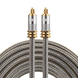 EMK YL-A 5m OD8.0mm Câble audio numérique Toslink mâle / mâle à tête en métal plaqué or SH07751711-20