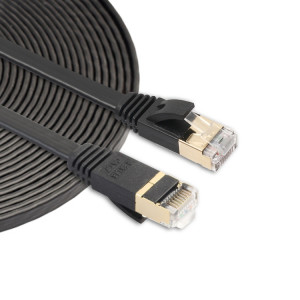 5m CAT7 10 Gigabit Ethernet câble de raccordement ultra plat pour réseau LAN routeur Modem Construit avec des connecteurs RJ45 blindés (noir) S5239B128-20