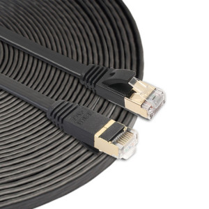 15m CAT7 10 Gigabit Ethernet câble de raccordement ultra plat pour modem réseau LAN routeur Construit avec des connecteurs RJ45 blindés (noir) S1242B1857-20
