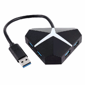 Adaptateur de concentrateur USB 3.0 à 4 ports Super Speed ​​5 Gbps, longueur de câble: environ 20 cm (noir) SH17741642-20
