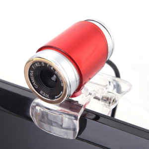 Webcam HXSJ A860 30 ips 12 mégapixels 480P HD pour ordinateur de bureau / ordinateur portable, avec microphone absorbant le son de 10 m, longueur: 1,4 m (rouge) SH879R182-20