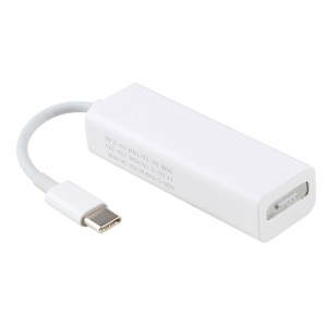 AnyWatt 5 broches MagSafe 2 magnétique T-Tip femelle vers USB-C / Type-C adaptateur de charge mâle pour MacBook Pro (Blanc) SH506W584-20