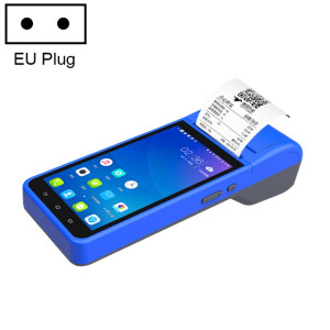 ZJ-6000 58mm PDA Handheld 5.5 pouces Code à barres Code bidimensionnel Android Smart Scan Code Caisse enregistreuse Machine d'impression thermique, Prise UE (Bleu) SH91EU1685-20