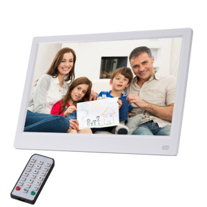 Cadre photo numérique à DEL FHD de 11,6 pouces avec support et télécommande, programme MSTAR V56, prise en charge USB / carte SD (blanche) SH070W288-20