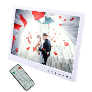 Cadre photo numérique à écran LED de 13,0 pouces avec support / télécommande, allwinner, prise en charge USB / carte SD / OTG (blanc) SH214W1199-20