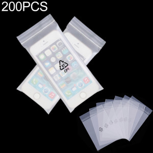 Sac auto-adhésif CPE translucide givré 200 PCS Sac d'emballage à fermeture à glissière, taille: 10x13 + 2cm SH265793-20