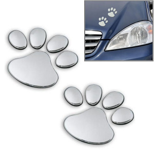 Autocollant de voiture motif empreinte 3D, taille: 7 cm x 6 cm (environ) (argent) SH285A1571-20