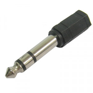 6.35mm Mâle à 3.5mm Stéréo Jack Adaptateur Socket Adaptateur (Noir) S6-3081621-20