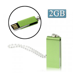 Mini disque flash USB rotatif (2 Go), vert SM07GA465-20