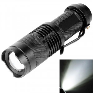 Lampe torche à objectif zoom SK68 180lm, LED CREE Q3-WC, 1 mode, lumière blanche, avec clip (noir) SH01531972-20