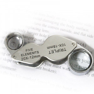 10X 20X loupe de lecture de loupe de bijoux portable et rotatif à la main (MG22181) (Argent) SH00051388-20