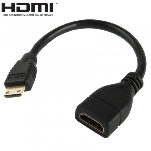 Câble HDMI mini-mâle vers HDMI 19 broches femelle de 17 cm (noir) SH00161369-20