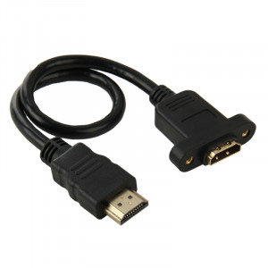 Câble adaptateur femelle HDMI (Type-A) de 30 cm à HDMI (type A) avec 2 trous de vis SH00491227-20