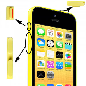3 en 1 (bouton muet + bouton d'alimentation + bouton de volume) pour iPhone 5C, jaune S3149Y399-20