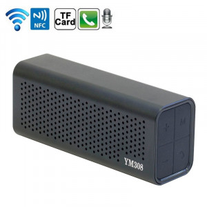 Haut-parleur Bluetooth rechargeable NFC YM-308 portable, pour téléphone portable / tablette Bluetooth, carte de support TF (noir) SH623B130-20