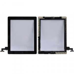 Panneau tactile (bouton du contrôleur + bouton de la touche d'accueil, câble flexible à membrane PCB + adhésif d'installation de l'écran tactile) pour iPad 2 / A1395 / A1396 / A1397 (noir) SH758B755-20