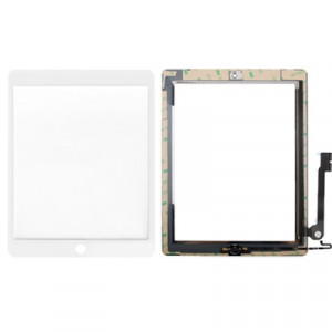 Bouton de contrôleur + Bouton de clé de la maison PCB Flex câble de la membrane + Panneau tactile de remplacement de l'écran tactile de remplacement pour iPad 4 (blanc) SB707W1158-20