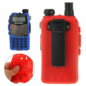 Housse en silicone Pure Color pour talkies-walkies série UV-5R (rouge) SH696R1475-20