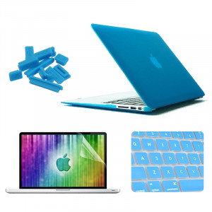 ENKAY pour MacBook Air 13,3 pouces (Version US) 4 en 1 Coque de protection en plastique dur givré avec protecteur d'écran et clavier et bouchons anti-poussière (bleu) SE091L886-20
