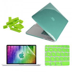 ENKAY pour MacBook Pro Retina 15,4 pouces (version US) / A1398 4 en 1 Crystal Hard Shell Housse de protection en plastique avec protecteur d'écran et clavier de protection et bouchons anti-poussière (vert) SE307G1926-20