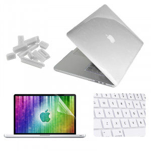 ENKAY pour MacBook Pro Retina 15,4 pouces (version US) / A1398 4 en 1 Crystal Hard Shell boîtier de protection en plastique avec protecteur d'écran et clavier de protection et bouchons anti-poussière (blanc) SE307W808-20