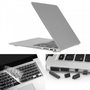 ENKAY pour Macbook Air 11,6 pouces (version US) / A1370 / A1465 Hat-Prince 3 en 1 Coque de protection en plastique dur avec protection de clavier et prise de poussière de port (argent) SE580S928-20