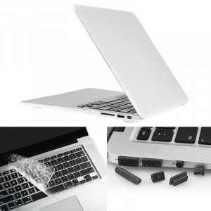 ENKAY pour Macbook Air 11,6 pouces (version US) / A1370 / A1465 Hat-Prince 3 en 1 Coque de protection en plastique dur givré avec clavier de protection et prise de poussière de port (blanc) SE580W256-20