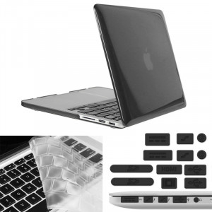 ENKAY pour Macbook Pro Retina 13,3 pouces (version US) / A1425 / A1502 Hat-Prince 3 en 1 Crystal Hard Shell étui de protection en plastique avec clavier de garde et prise de poussière de port (Noir) SE904B1040-20