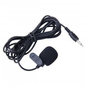 Voiture Audio Microphone 3.5mm Jack Plug Mic Stéréo Mini Filaire Clip Extérieure Microphone Lecteur pour Auto DVD Radio, Longueur de Câble: 2.1m SH-202719-20