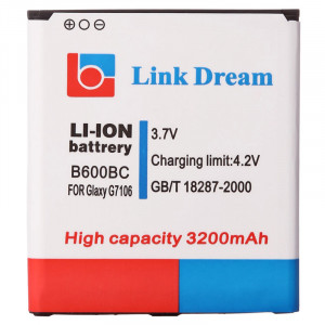 Link Dream 3200mAh Batterie de remplacement pour Galaxy Grand 2 / G7106 (B600BC) SL1900575-20