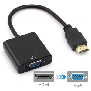 20cm HDMI 19 broches mâle vers VGA femelle câble adaptateur (noir) SH0336698-20