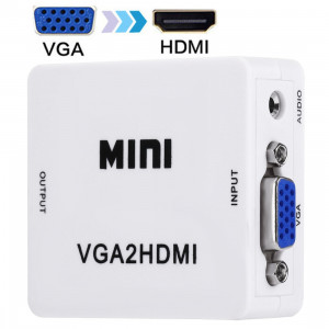 HD 1080P HDMI Mini VGA vers HDMI Scaler Box Convertisseur Audio Vidéo Numérique (Blanc) SH12411654-20