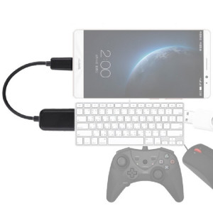 Câble adaptateur USB 2.0 AF vers Micro USB 5 broches mâle de haute qualité avec fonction OTG, Câble adaptateur USB 2.0 AF vers Micro USB 5 broches mâle de haute qualité avec fonction OTG, longueur : 15 cm (noir) SH329B678-20