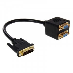30cm DVI 24 + 5 broches mâle vers 2 VGA femelle Splitter Cable (Noir) S3500B536-20
