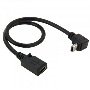 90 Degree Mini USB Mâle à Mini USB Câble adaptateur femelle, Longueur: 28cm S93214533-20