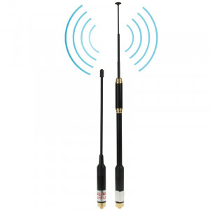 AL-800 double bande 144 / 430MHz haut gain SMA-F téléscopique Radio portable double antenne pour talkie-walkie, longueur de l'antenne: 22cm / 86cm SA52001055-20