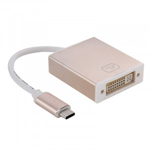 Câble adaptateur USB-C / Type-C 3.1 vers DVI 24 + 5 10cm, Pour MacBook 12 pouces, Chromebook Pixel 2015, Tablet PC Nokia N1 (Or) SH561J881-20