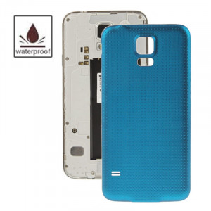 iPartsAcheter pour Samsung Galaxy S5 / G900 Couvercle de porte de boîtier de batterie en plastique d'origine avec fonction étanche (bleu) SI678L1139-20