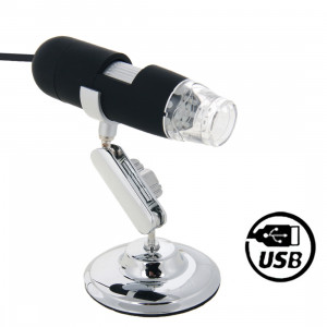 Microscope numérique USB 2.0 1.3 Mega Pixels 500X avec 8 LED (Noir) SH01011715-20