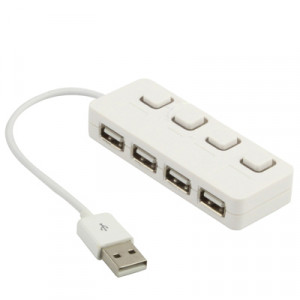 4 ports USB 2.0 HUB avec 4 commutateurs (blanc) S4216W406-20