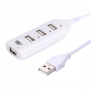 4 Ports USB 2.0 HUB, Longueur du câble: 30cm (Beige + Blanc) S4034W769-20