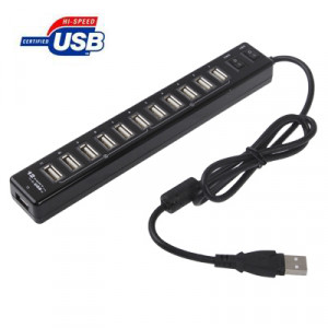 HUB USB 2.0 12 ports, convient pour ordinateur portable / netbook (noir) S1117B588-20