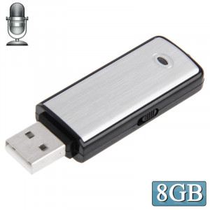 Enregistreur vocal USB + Disque flash USB de 8 Go (noir) (noir) SH2054930-20